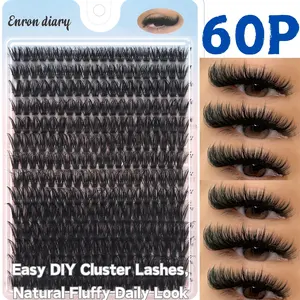 Dramatic DD Curl Cat Eye Cluster Lashes | 10-18mm Fluffy Lifted 3D Volume Individual Lashes, Easy Beginner DIY Long Lasting Reusable Eyelashes, Big 280Pcs Pack Daily & Party Makeup