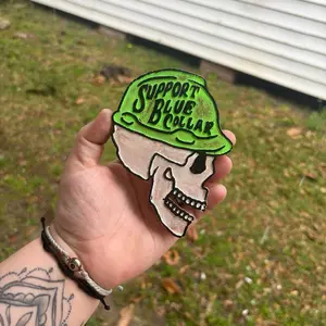 Hard Hat Skull Support Blue Collar Freshie