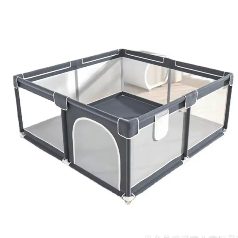 Baby playpen with thickened mat, portable safety gate, soft and breathable mesh fabric, suitable for both indoor and outdoor use, large children's activity area.