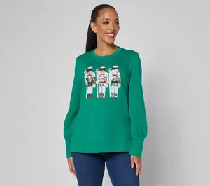 Jingle Belles by Kim Gravel Sequin Nutcracker Knit Top