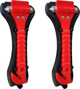 Car Window Breaker Hammer and Seat Belt Cutter 2-in-1, Emergency Escape Tool, Safety Glass Breaker, Automotive Safety Essentials and Accessories, 2 Packs
