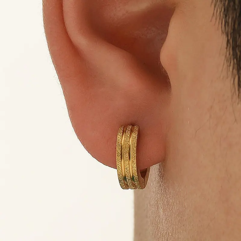 Unisex Street Style Minimalist Hoop Earrings, High Quality Fashion Earring, 1 Pair Trendy Casual Hoop Earrings, Chic Vintage Jewelry, Punk Accessories As Gift for Women & Men, Hypoallergenic Stainless Steel Hoops