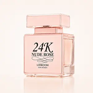 Lonkoom 24K Nude Rose Perfume for Women, 100mL | Sweet Pea, Rose & Musk Floral Perfume