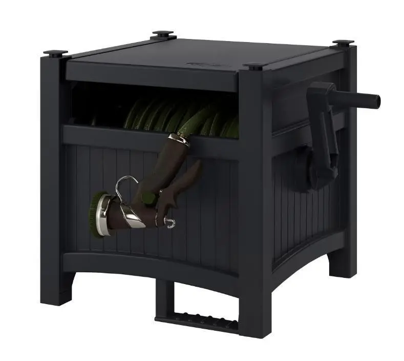 Suncast 100FT Hose Hideaway Durable Resin Hose Reel Storage