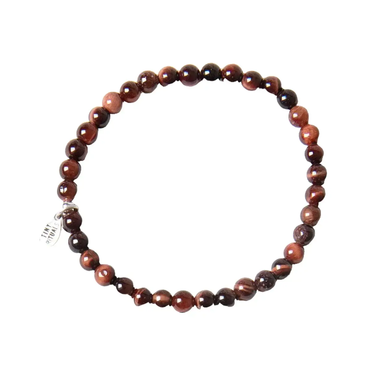 Tiny Rituals Red Tiger Eye Gemstone Energy Bracelet, for Motivation, Root Chakra Alignment, Emotional Balance, and Boosting Self Esteem