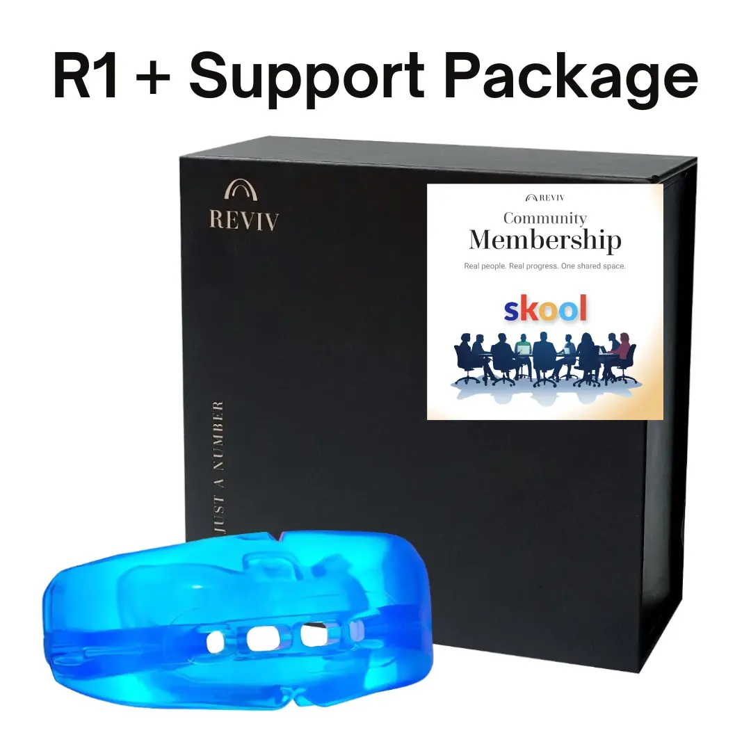 Reviv R1 Mouthguard + Support Package - Includes 3-Month Community Access & Personalized Guidance for TMJ Relief & Jawline Balance - Mouthpiece Nightguards For Grinding Teeth