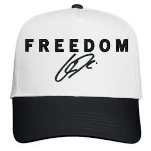 Freedom Charlie Kirk Signature Tribute Faith USA Christian Embroidery Five-Panel Snapback Cap