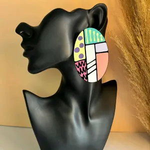 10/YISONI: afrocentrics prints inspired oversize stud Acrylic earrings