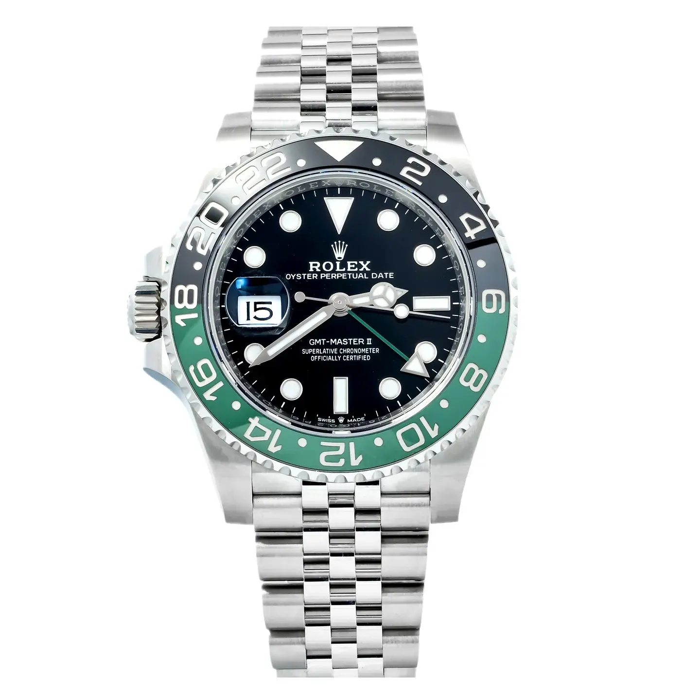 Rolex GMT-Master II Sprite 126720VTNR Jubilee Bracelet Black Dial 40mm Black and Green Ceramic GMT Bezel - 2026 Card