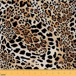 Leopard Print Upholstery Fabric by The Yard,1 Yard,Safari Cheetah Print Fabric for Upholstery and Home DIY Project,Brown Wild Animal Waterproof Fabric