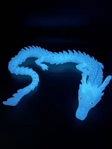 Nightlight blue 3D printed dragon