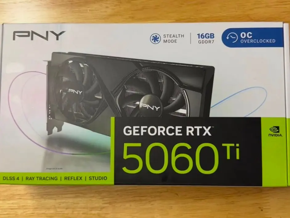 GeForce RTX 5060 Ti 16GB Overclocked Dual Fan GPU DLSS 4 PNY VCG5060T16DFXPB1-O