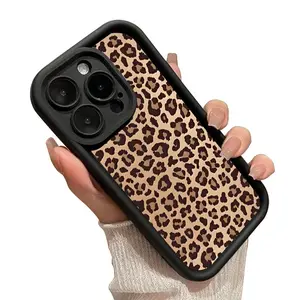 Leopard Print Pattern Case for iPhone 17 Pro Max 16 15 14 Plus 13 12 11 Air Plus Shockproof Drop Protection Rugged Durable Silicone Cover with Non-Slip Design