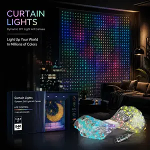 Smart RGBIC Curtain Lights 400 LED 9.8x9.8ft - App Controlled Color Changing Fairy String Lights with Music Sync & DIY Mode, Dreamy Cozy Bedroom Aesthetic Wall Decor Backdrop