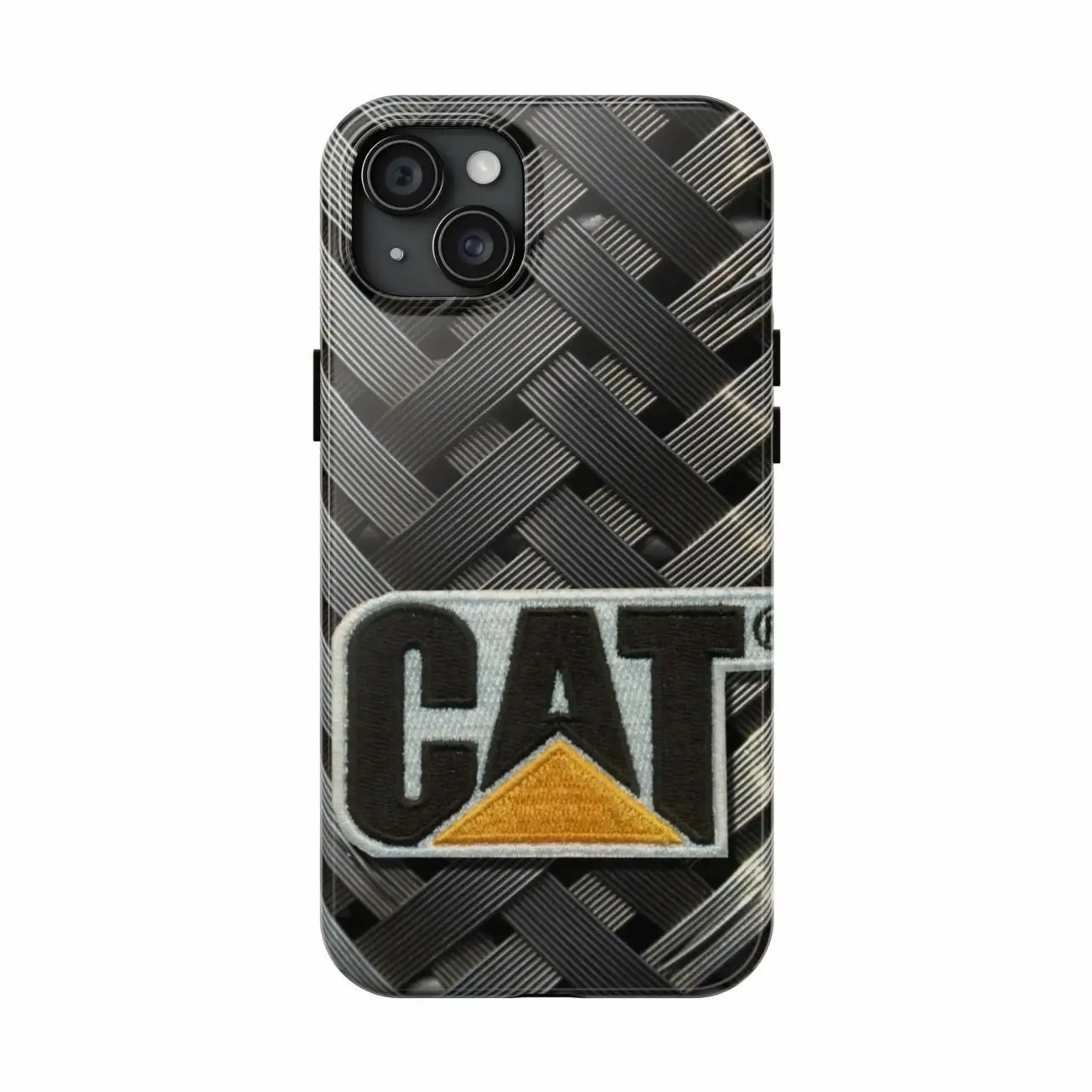 CAT Carbon Fiber Phone Case, Caterpillar Logo Rugged Tough Case, Industrial Black Protective Cover