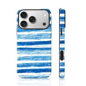 Hand-Drawn Blue Sea Texture Design Mobile Phone Case Full Body Protection,phone Case Suitable for Iphone 11/12/13/14/15/16/17 Pro Promax Plus Air and Samsung S22/S23/S24/S25 Plus Ultra Fe,Unique Phone Case