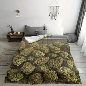 Weed Themed Floral Striped Blanket Ultra Soft Flannel Fleece Cozy Warm Lightweight All Season Machine Washable for Bedroom Couch Sofa Decor Stoners Men Women Teens 420 Cannabis Style Perfect Gift
