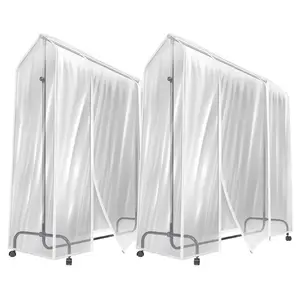 Sorbus 2 Pack 6 ft Clear Garment Rack Cover