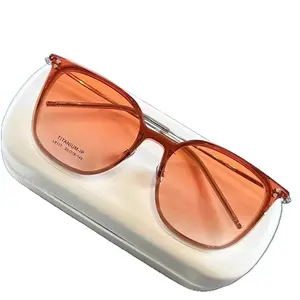 Magnetic 6-in-1 Clip-on Sunglasses for Men Women Ultra-Light Pure Titanium Frame Replaceable Lenses Night Vision UV400 Blue Light Driving Travel Essential 9117