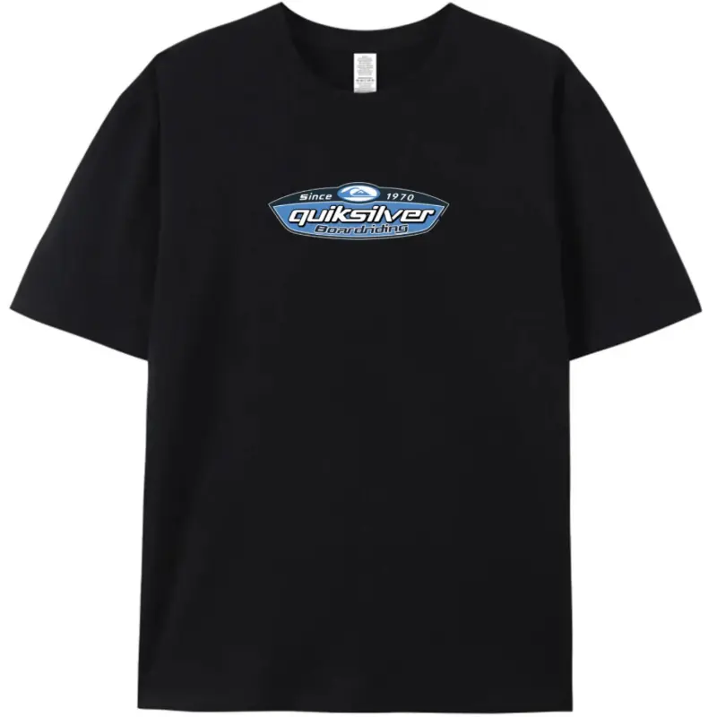 Vintage 90s Quiksilver Skateboarding Vibes Only Graphic Tee - Unisex Crew Neck Short Sleeve Casual T-Shirt