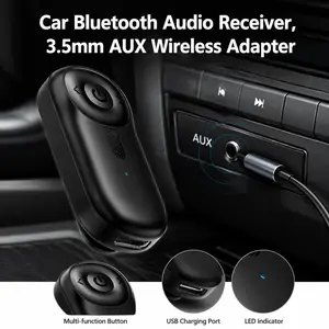 Bluetooth 5.3 Adapter 3.5mm AUX Jacks For Audio Music Receiver Car Speakers Headset Tablet Laptop Bluetooth Car Receiver