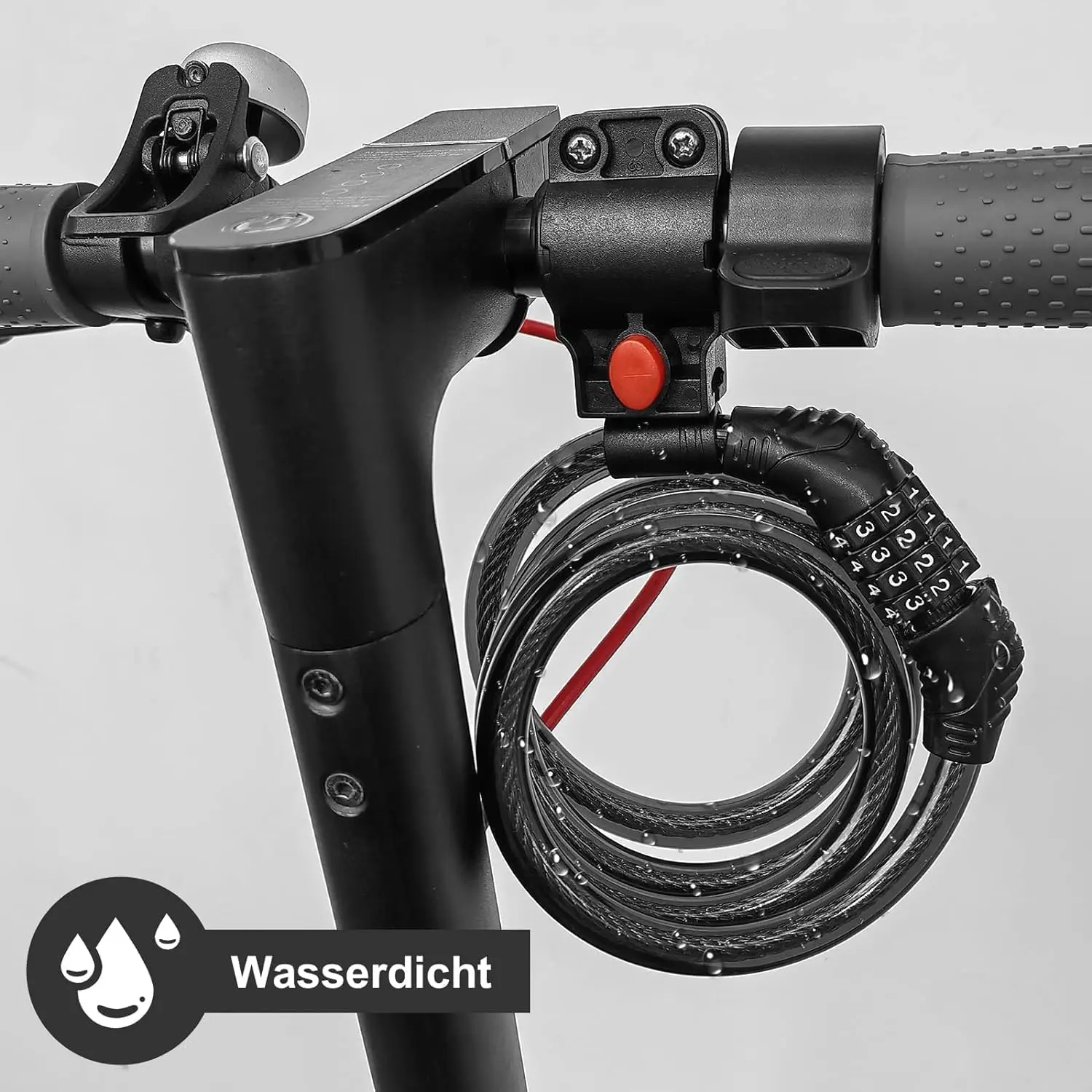 JIUNENG E Scooter Lock,Bike Lock Combination Lock Cable Compatible for Xiaomi M365/Max/GXL/Ninebot/Segway Scooter/Moto/Bicycle Lock 4ft Long/0.472In Scooter Anti-Theft Ideal Lock 4-Digit/12 Metal Cables Lock Fathersdaygift