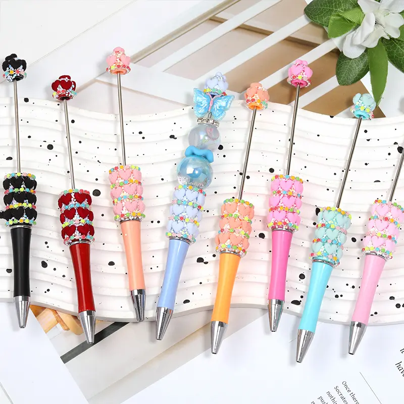 【P200】Rhinestone chain small love bead pen 【P200】Rhinestone chain small love bead pen