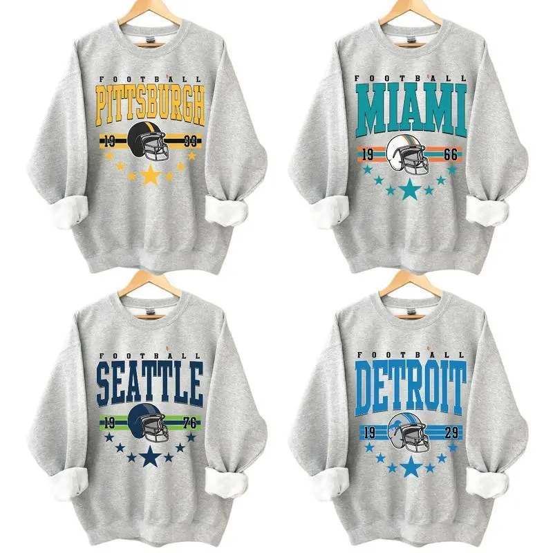 Vintage 1960s Football Team Ash Grey Color Sweatshirt, Retro Cowboy Game Day Shirt, 90s All Team Classic Football, Gift Fan Sport Menswear Crewneck Unisex