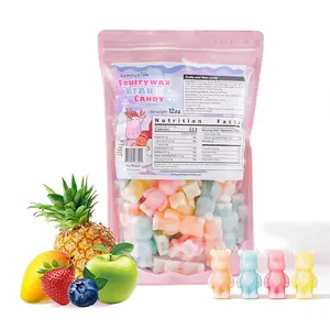 Gummy Glow 12 Oz Fruity Wax Candy, Upgraded Edible Wax Candy Bears - Chewy Retro Sweets with 5 Fruity Flavors, Ideal for ASMR Snacks, Viral TikTok Treats, Novelty Vintage Treats, Parties & Gifts