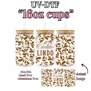 16oz Cielito Lindo Glass Cup w/ Straw included