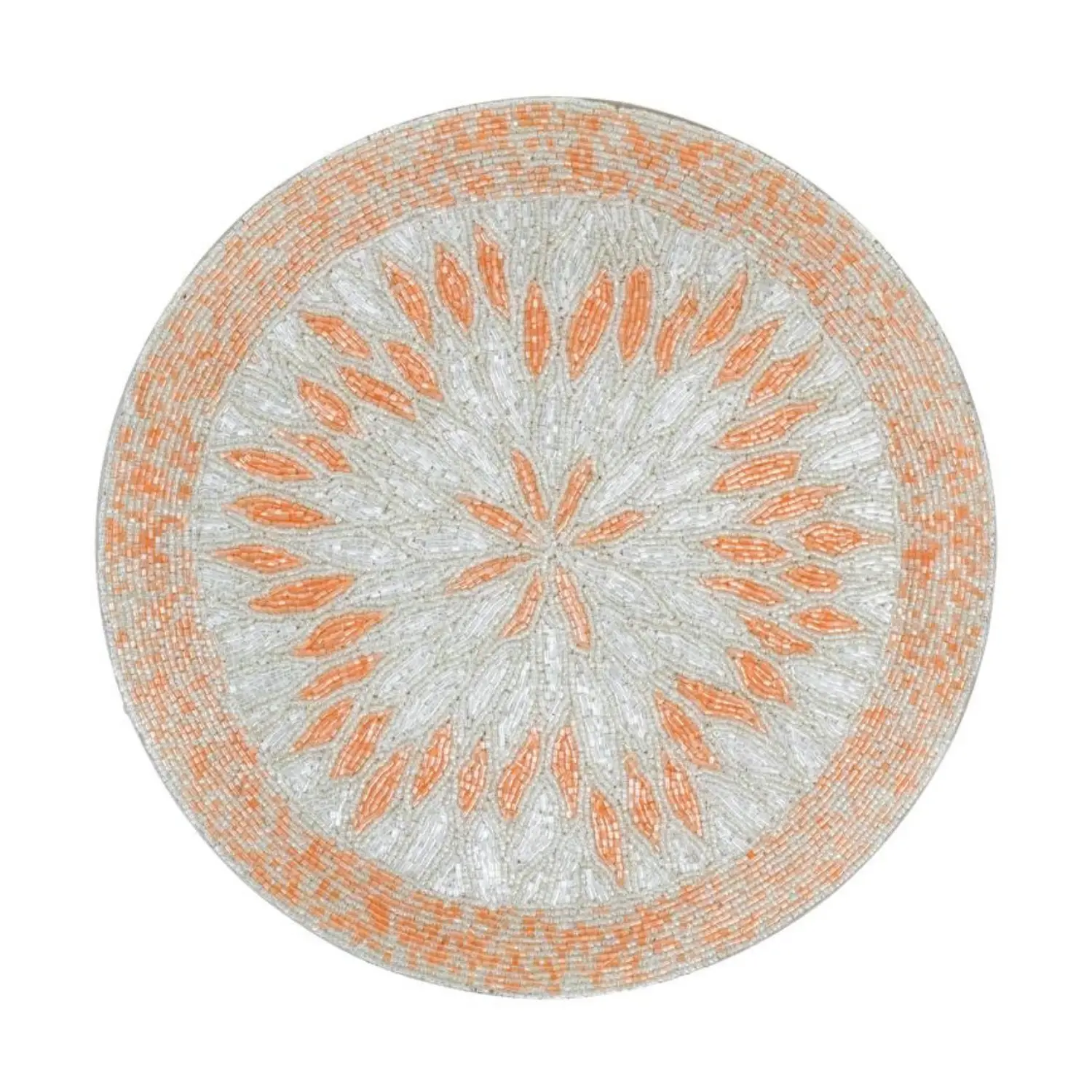 Pop of Peach Beaded Placemats - Set of 2