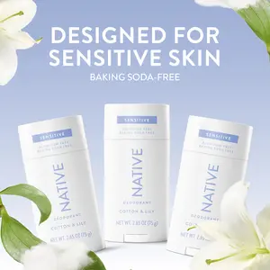 NATIVE Sensitive Deodorant Stick 3-Pack – Baking Soda Free, Aluminum‑Free