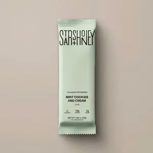 Stars + Honey | The Protein Bar – Mint Cookies and Cream - All natural ingredients. Gluten Free, Dairy Free, Soy Free and no sugar alcohol sweeteners.