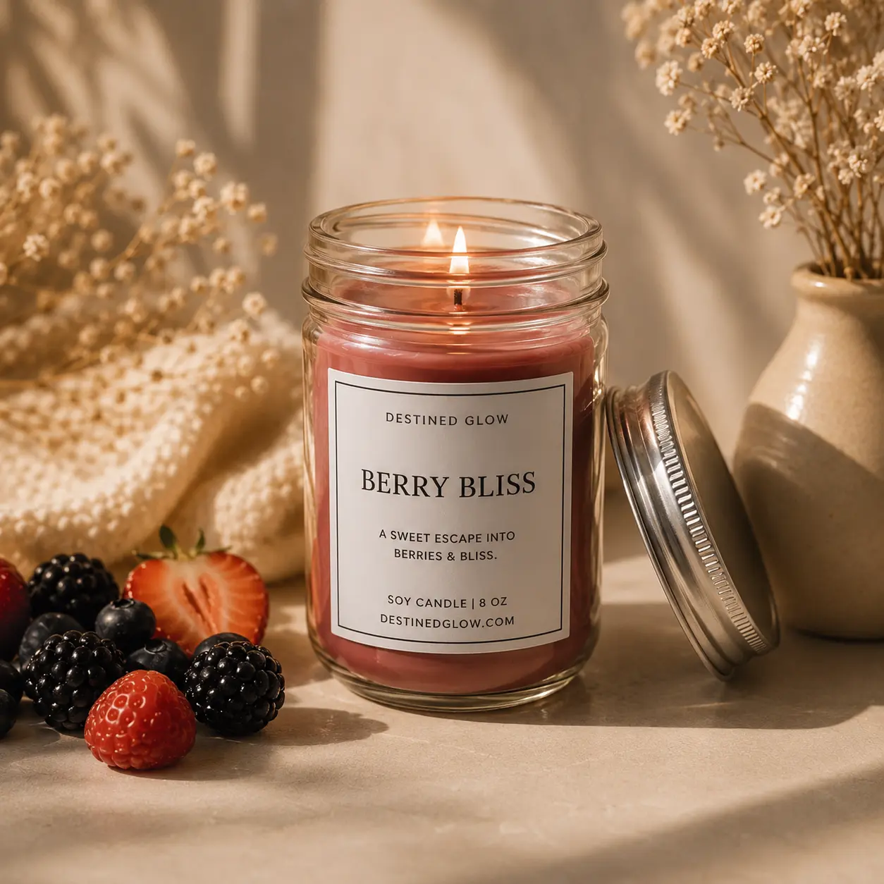 Berry Bliss Candle | Strawberry + Vanilla