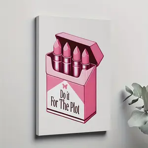 1pc Framed Canvas Poster, Do It For The Plot Girl Preppy Decor Wall Art Canvas Paintings, Ideal Gift For Bedroom Living Room Corridor, Wall Art, Room Decoration