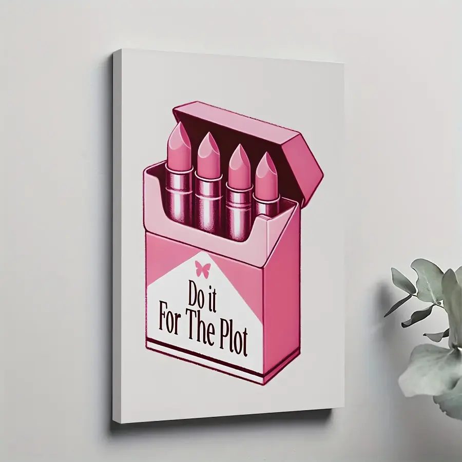 1pc Framed Canvas Poster, Do It For The Plot Girl Preppy Decor Wall Art Canvas Paintings, Ideal Gift For Bedroom Living Room Corridor, Wall Art, Room Decoration