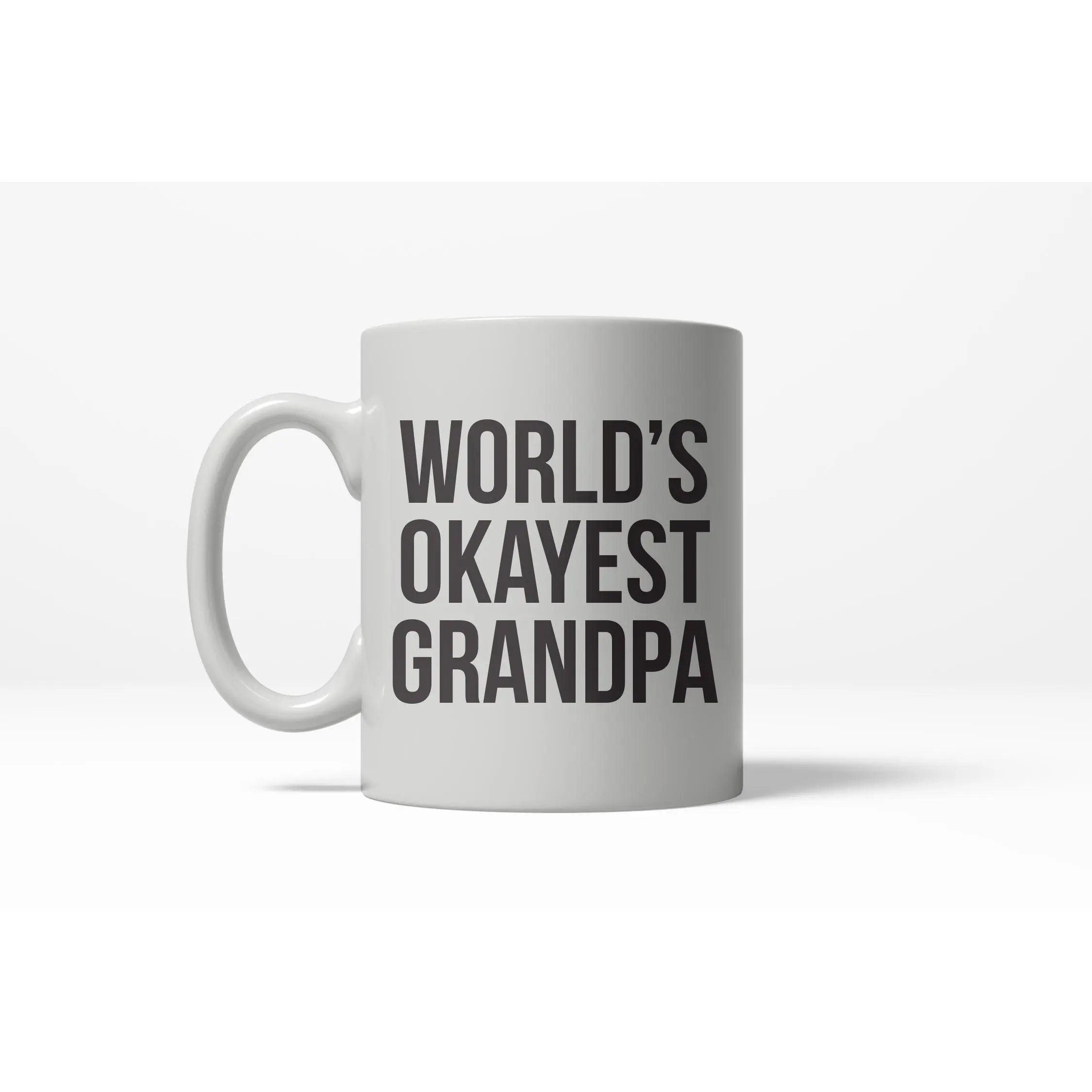 Worlds Okayest Grandpa Funny Family Member Ceramic Coffee Drinking Mug 11oz Cup Funny Coffee Mugs Ceramic Printed Drinkware Cup