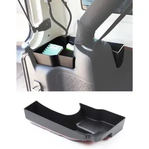 Wheel Well Storage Bin, Rear Trunk Organizer, Cargo Storage Tray for 2011-2018 Wrangler JK JKU 2/4 Door, Interior Storage Expansion Accessories, Left Side, Black, 1 PCS