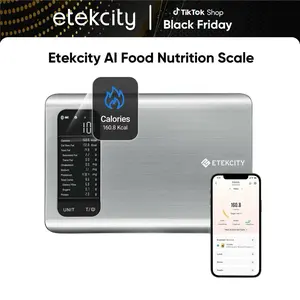 Etekcity AI Smart Food Scale with 19 Nutrient Facts Auto Scan Digital Calorie Counter for Meal Prep & Fitness Compact Stainless Design Black Friday Deal