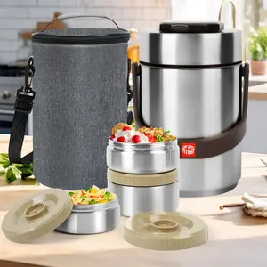 Thermo for Hot Food & Soup 67 Oz, 3-Layer Sealed Stackable Insulated Food Container with Lunch Bag, Ideal for Daily Office Meals, School Lunches and Outdoor Dining