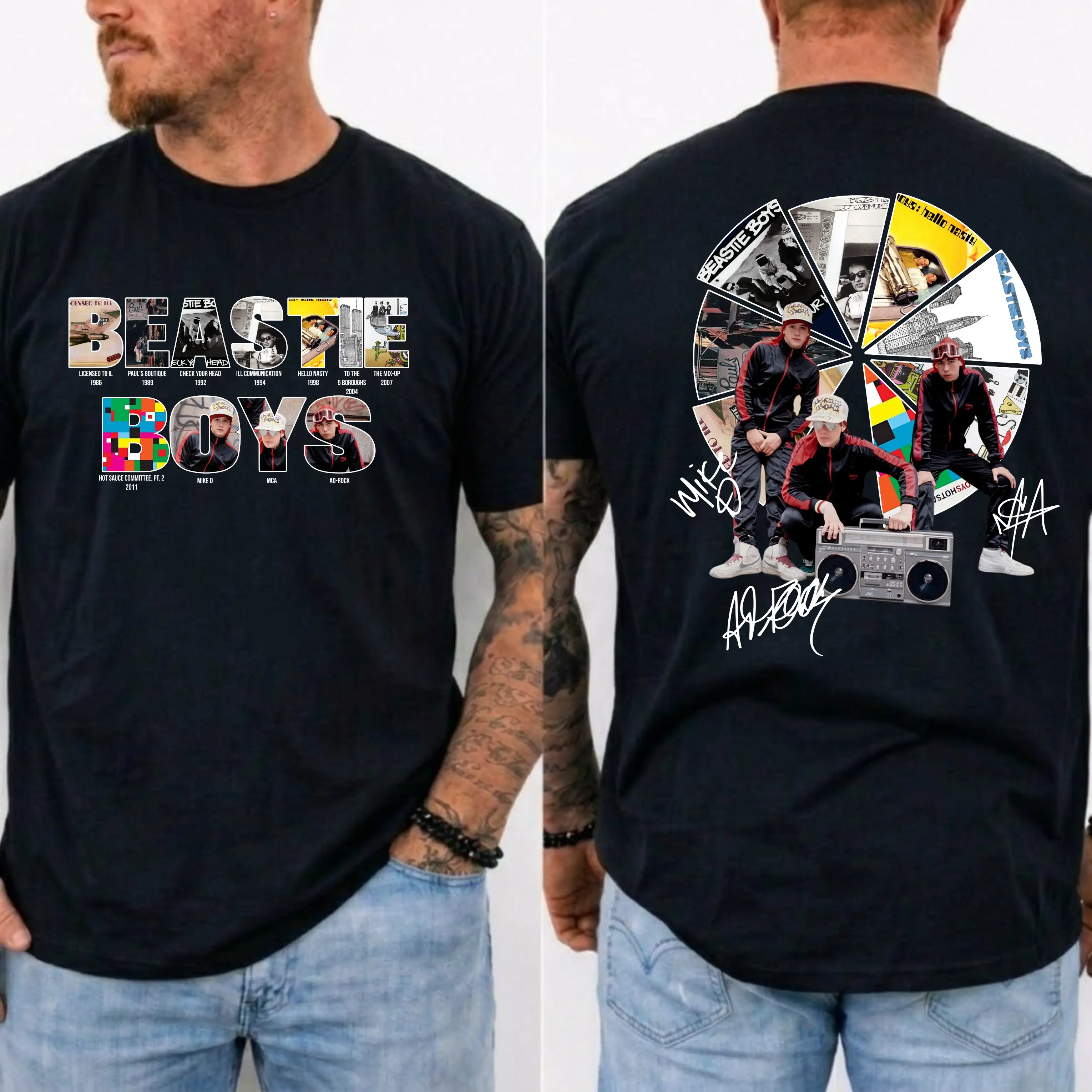 Beastie Boys Full Album T-Shirt, Vintage Vinyl Hip Hop Graphic Tee, 90s CD Rap Shirt, Retro Band Streetwear, Music Lover Gift