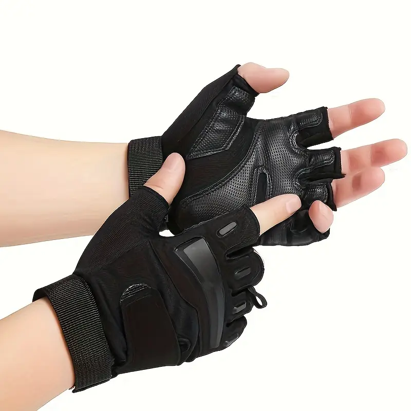 Fashion Tactical Fingerless Gloves in Lightweight Thin Fabric, Anti-Slip Design for Outdoor Cycling and Training, M, Anti-Slip Surface