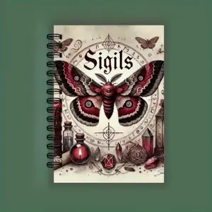 Dark Mystical Witchcraft Notebook Sigils Magic Symbols, Coil Journal for Esoteric Practices, Gothic Occult Diary