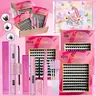 3-Box 3D Wispy Individual Cluster Lash Set - Ultra-Thick Volume, Curly Mixed Lengths - DIY Eyelash Extension Kit with Lash Bond, Seal, Remover, Applicator & Lash Brush - Everyday Eye Makeup, Gifts for Friends, Volume Lashes