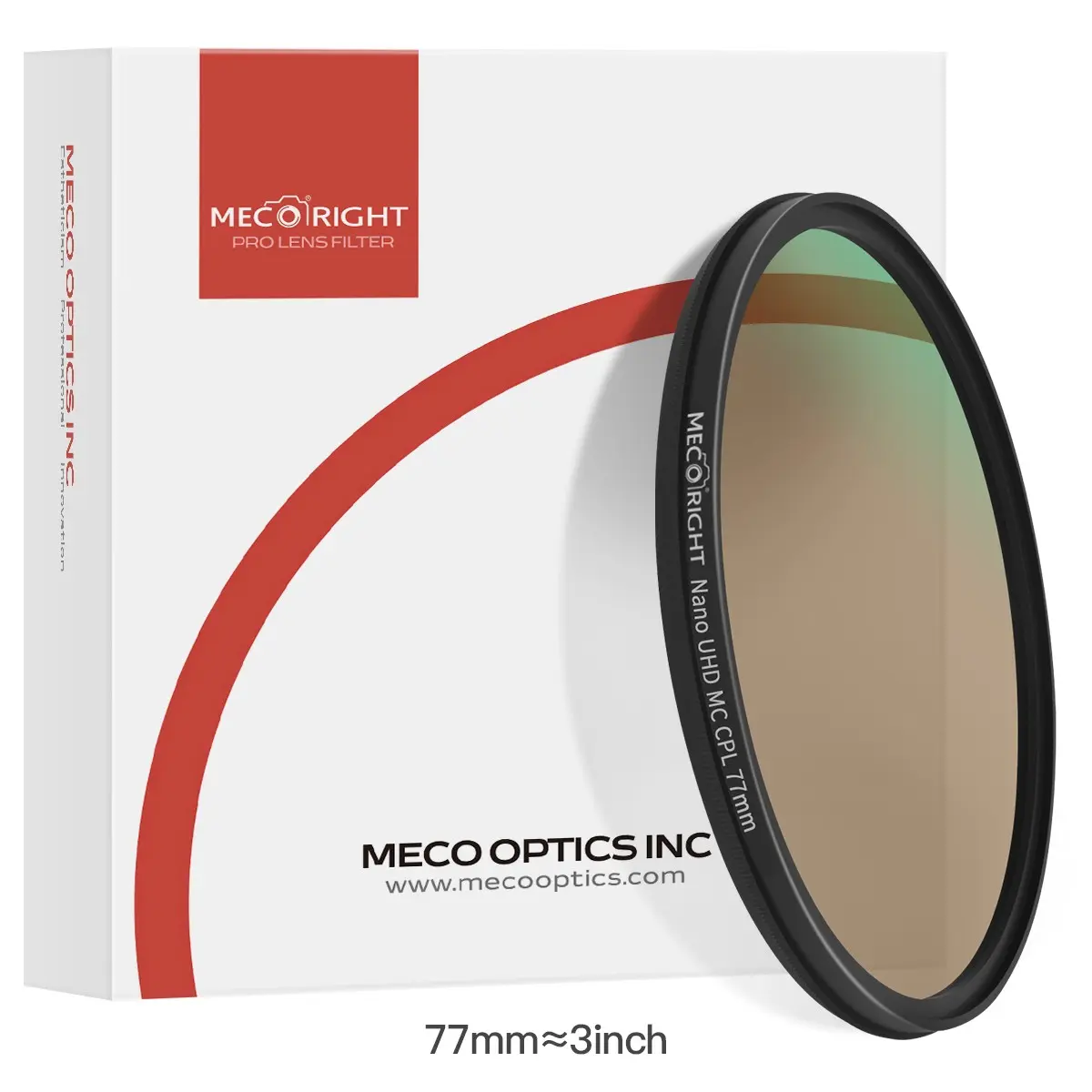 MECO Ultra-Clear MC 3-Proof CPL Polarizing Filter compatible with mirrorless and DSLR camera lenses from Canon Sony Nikon Fujifilm Sigma Tamron 37 40.5 43 46 49 52 55 58 62 67 72 77 82 86 95mm Photography Accessories, Camera Accessory