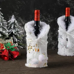 Christmas Themed Wine Bottle Cover, 1 Count Snowflake Design Wine Bottle Bag, Festive & Party Supplies for Home Party Decor