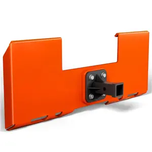 GARVEE 3/8" Skid Steer Mount Plate with 2" Removable Trailer Hitch Receiver - Durable Universal Skid Loader Tractor Quick Attach Plate for Enhanced Versatility and Performance in Heavy-Duty Applications.