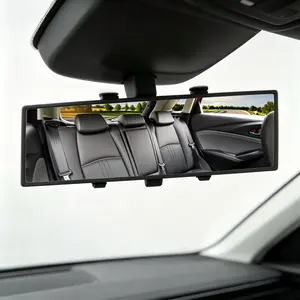 【Max Install Width: 3.1"】Wide Angle Car Interior Rear View Mirror, Panoramic Anti-Glare Convex Clip-On Rearview Mirror, Universal Fit for Sedans, Trucks, SUVs & Vans