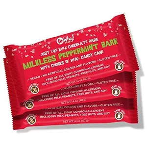 No Whey Foods - Milkless Peppermint Bark (3 Pack) - Vegan & Allergy Friendly Christmas Chocolate- Dairy Free, Nut Free, Peanut Free, Soy Free, Gluten Free