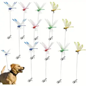 12 Pcs 3D Dragonfly Garden Clips, Colorful Waterproof Metal Decorations, Easy Fix for Yard Wedding Outdoor Decoration, Garden Accessories